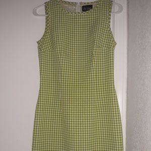 Vintage Pinup Retro Green Plaid Doll Mini Dress